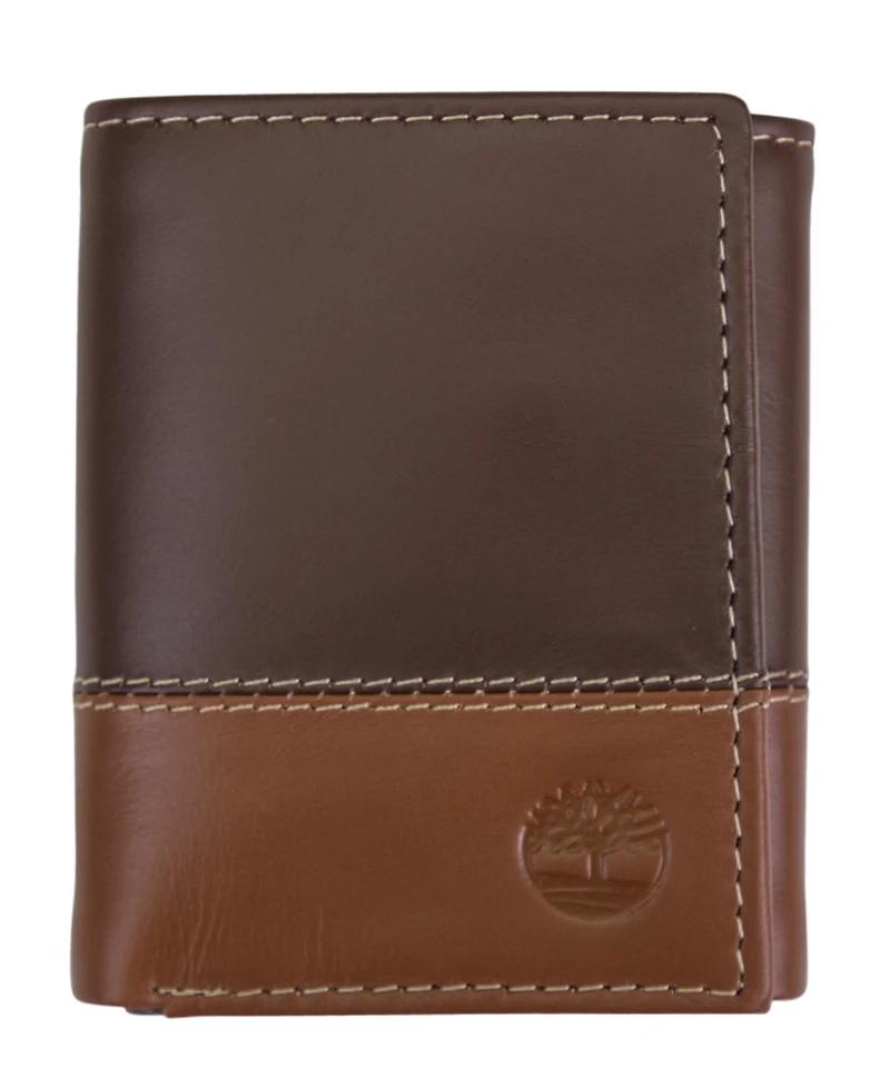 Timberland Men's Two-Tone Trifold Leather Wallet
