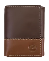 Timberland Men's Two-Tone Trifold Leather Wallet
