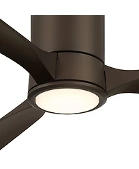 Casa Vieja 56" Keel Indoor Outdoor Ceiling Fan 3 Blade Led Light Remote Control Emperial Bronze Finish Bedroom Hugger Damp Rated