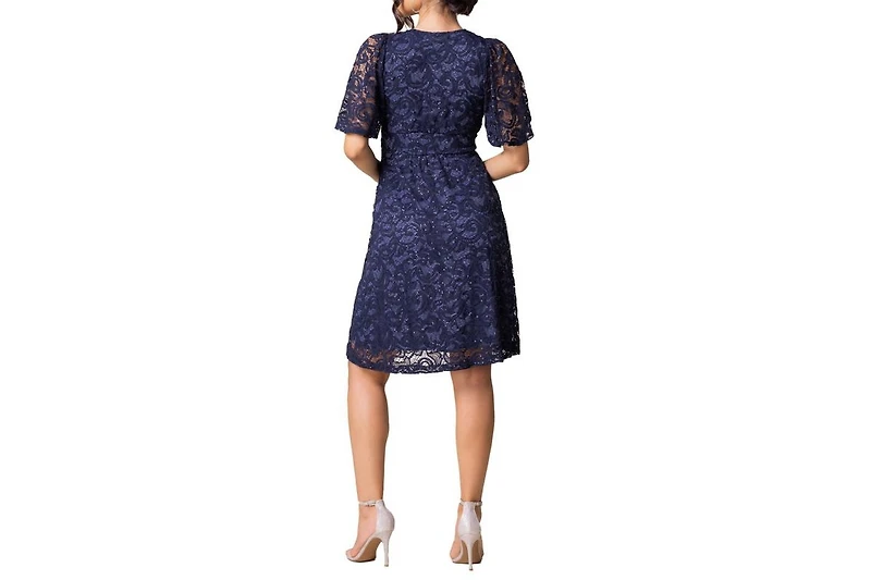 Kiyonna Women's Starry Sequin Lace V-Neck Cocktail Dress with Pockets