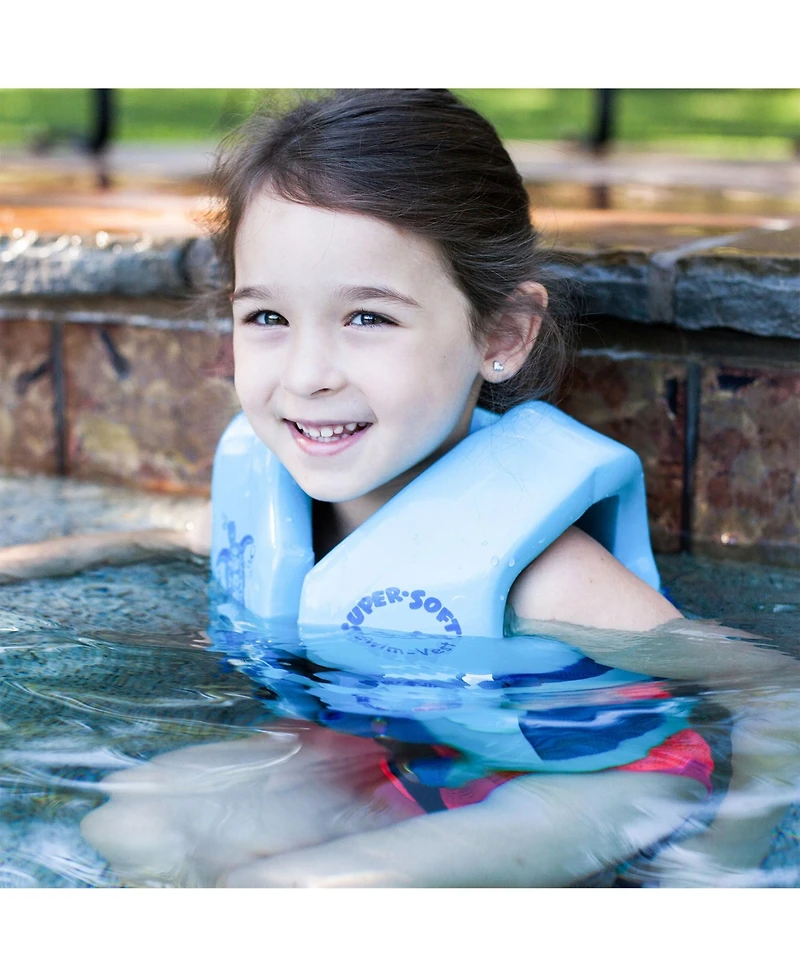 Trc Recreation Super Soft Child Life Jacket Swim Safety Vest, Small, Marina Blue