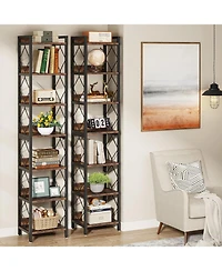 Tribesigns 78.7" Extra Tall Corner Shelf, 7 Tier Skinny Bookcase Corner Bookshelf for Small Spaces, Freestanding Display Shelves, Narrow Corner Storag