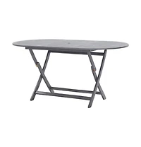 vidaXL Folding Patio Table 63"x33.5"x29.5" Solid Acacia Wood