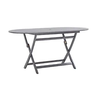 vidaXL Folding Patio Table 63"x33.5"x29.5" Solid Acacia Wood
