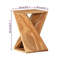 vidaXL Side Table 13.8"x13.8"x21.7" Solid Wood Acacia