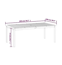vidaXL Patio Table 78.7"x39.4"x29.1" Solid Wood Acacia