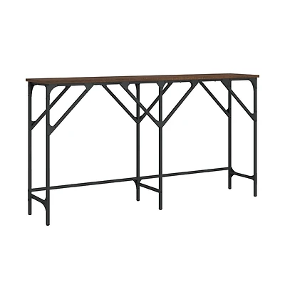 vidaXL Console Table Brown Oak 55.1"x11.4"x29.5" Engineered Wood