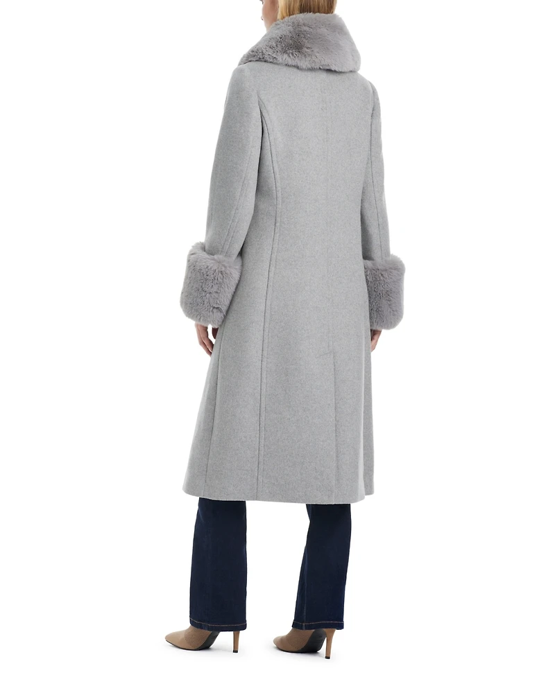 Vince Camuto Women's Single-Breasted Maxi Coat W/ Detachable Faux Fur