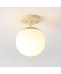 Jonathan Y Marcel 1-Light Bohemian Farmhouse Iron/Frosted Glass Led Semi Flush Mount