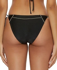 Becca Women's Color Sheen Contrast-Stitch Side-Tie Bikini Bottoms