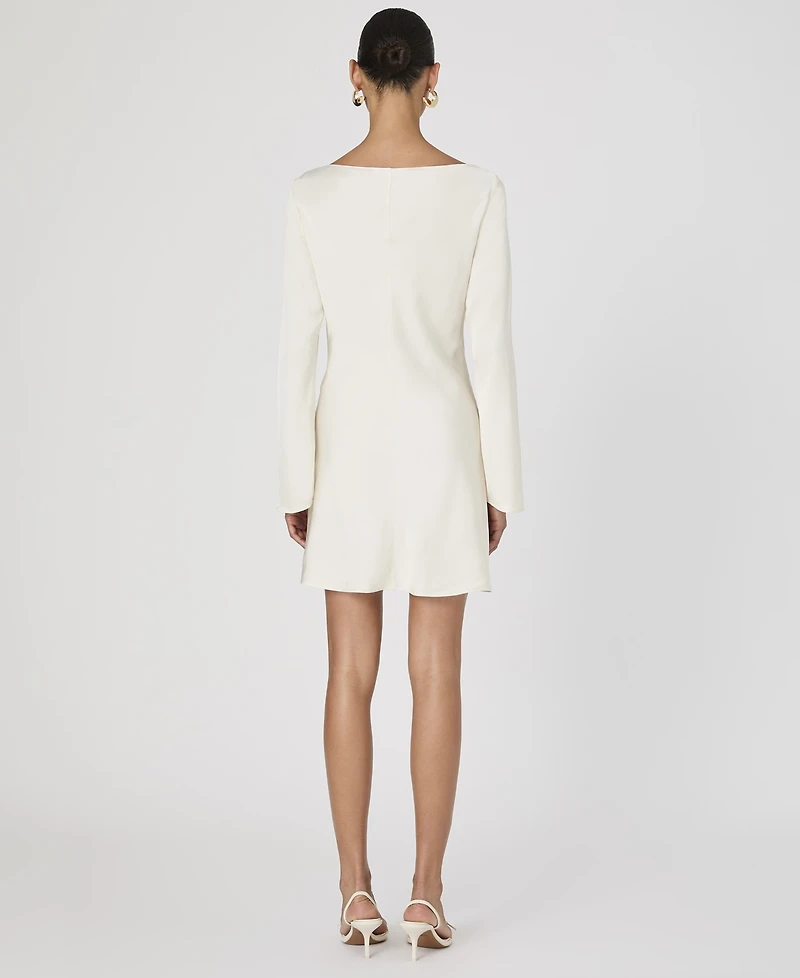 French Connection Women's Ennis Satin Long Sleeve Mini Dress