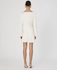 French Connection Women's Ennis Satin Long Sleeve Mini Dress