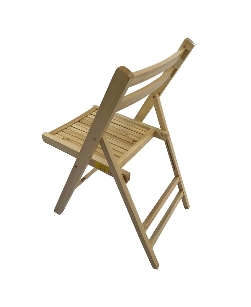 Set of 4 Slatted Wood Folding Chairs – Foldable Style for Special Events