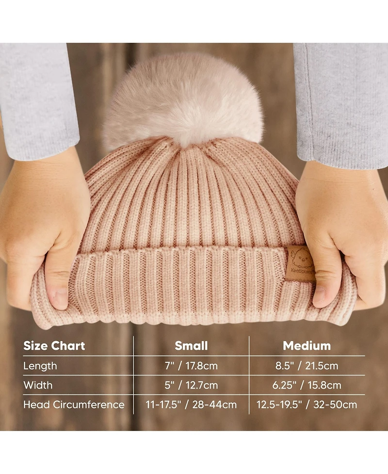 KeaBabies 2pk Baby Hats, Beanies, Newborn Hats for Girls, Boys, Winter Hat, 0-6 Months Infant Hat