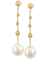 Effy Cultured South Sea Pearl (9mm) Textured Bead Drop Earrings in 14k Gold