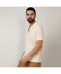 Men's Pale Yellow Micro Creased Shirt