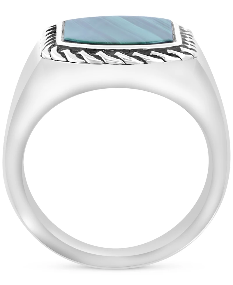 Effy Men's Malachite Framed Statement Ring in Sterling Silver
