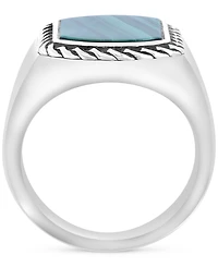 Effy Men's Malachite Framed Statement Ring in Sterling Silver