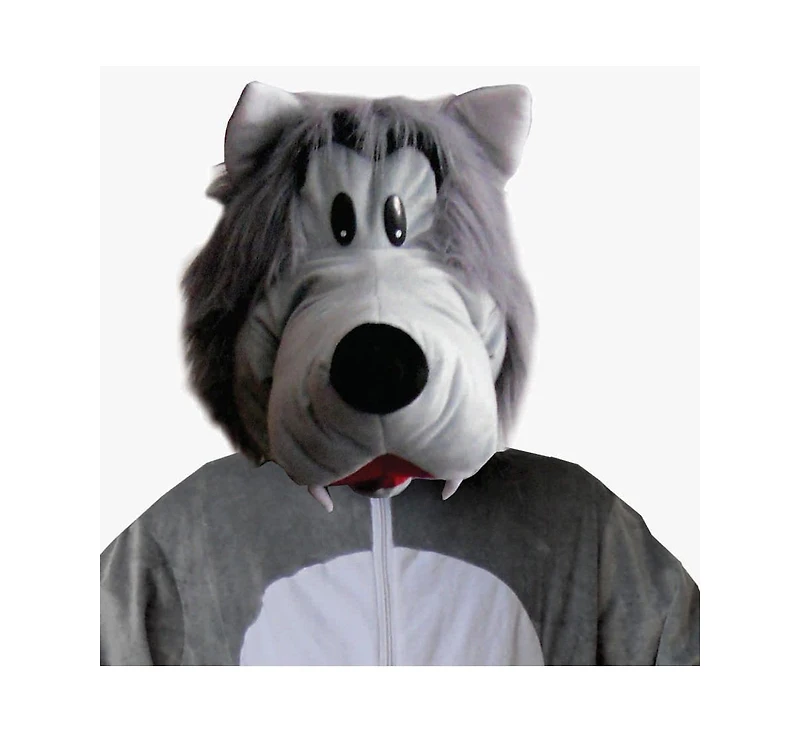 Dress Up America Gray Wolf Jumpsuit Mascot Costume - Kids Girls & Boys