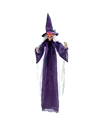 6 Ft Halloween Animatronic Witch Hanging Decoration