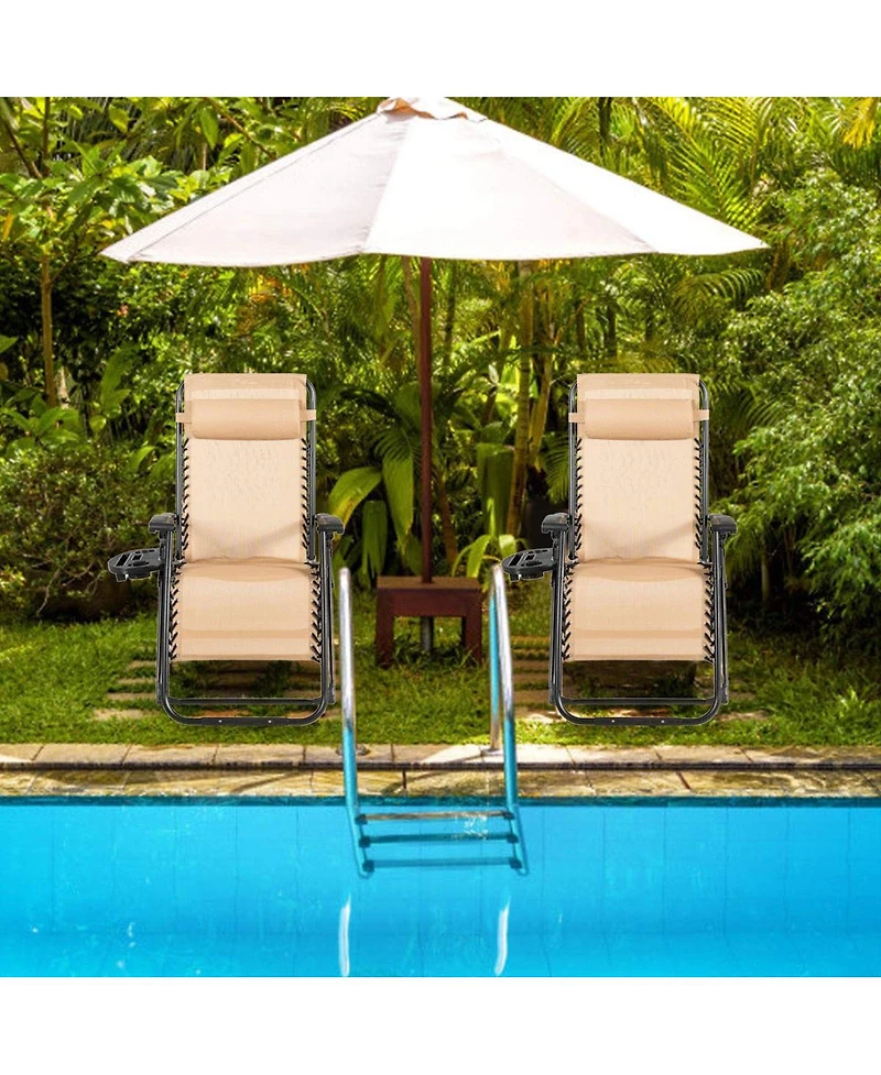 Inolait Sugift Oversize Lounge Chair with Cup Holder of Heavy Duty for outdoor