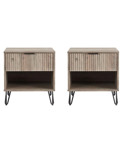 Manhattan Comfort Dumbo 2-Piece 1-Drawer Modern Nightstand Set