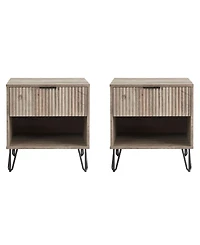 Manhattan Comfort Dumbo 2-Piece 1-Drawer Modern Nightstand Set