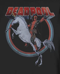Fifth Sun Men's Deadpool On Unicorn Crew Fleece Pullover