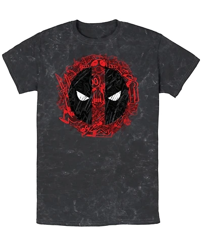 Fifth Sun Men's Deadpool Icons Short Sleeve Mineral Wash Tee