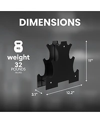 BalanceFrom Fitness 32 Pound Neoprene Coated Dumbbell Set with Stand, Black