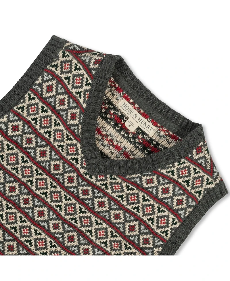 Hope & Henry Baby Boys V-Neck Intarsia Sweater Vest