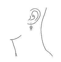 Bling Jewelry Estate Art Deco Style Animal Spotted Black White Panther Cat Green Eye Cubic Zirconia Pave Cz Lever Back Dangle Earrings Silver Plated B