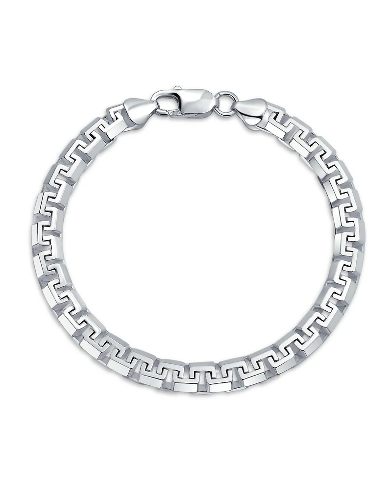 Bling Jewelry Solid Heavy Thick Strong Forzata Franco Square Venetian Fancy Box Link Chain Bracelet .925 Sterling Silver