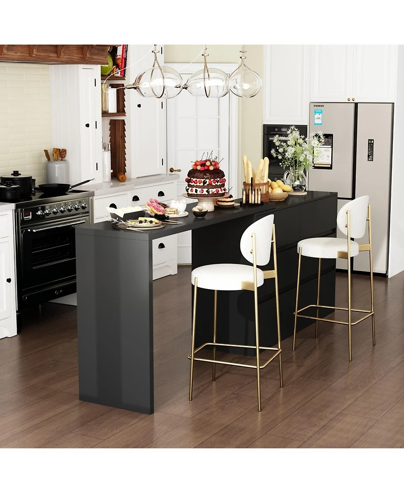Homsee 6-Drawer L-Shaped Chest of Drawers with Rotatable Desktop