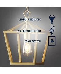 Jonathan Y Oslin 8" 1-Light Vintage Farmhouse Iron Chain Pagoda Led Pendant