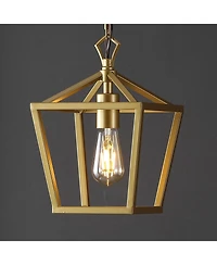 Jonathan Y Oslin 8" 1-Light Vintage Farmhouse Iron Chain Pagoda Led Pendant