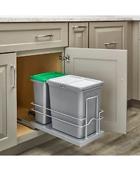 Rev-a-Shelf Undermount Pullout Trash Can Recycle Bin w/ Soft-close, 5SBWC-815S-1