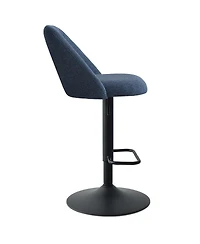 360° Swivel Fabric Stool,Set Of 2 Adjustable Barstools-Maison Boucle