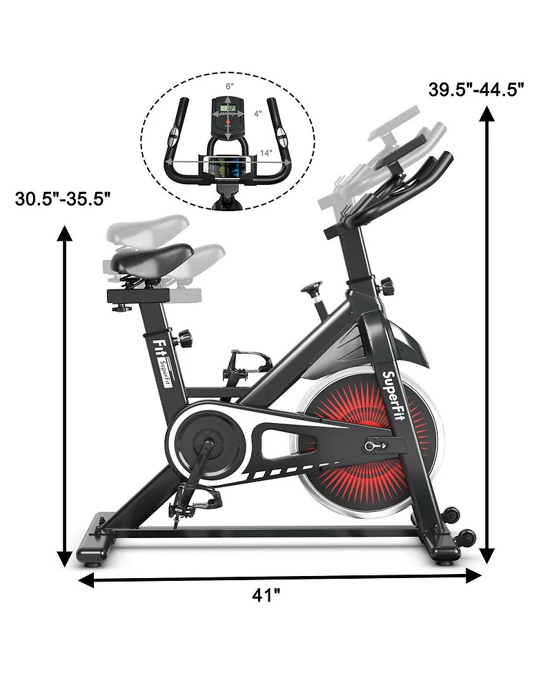 Sugift Indoor Silent Belt Drive Adjustable Resistance Cycling Stationary Bike White