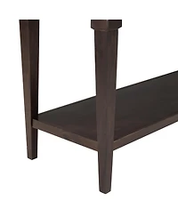 Classic Retro Console Table – 3 Drawer Entryway with Open Bottom Shelf and Easy Assembly