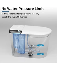Lalahoo Luxury Smart Toilet with Built in Tank, Warm Water Sprayer and Dryer, Foot Sensor Operation, Built-in aromatherapy system, Heated Bidet Seat a