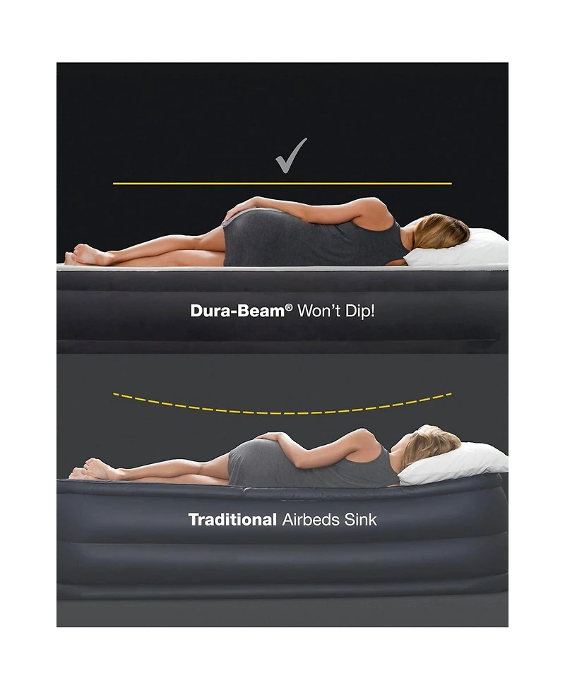 Intex TruAire Luxury Air Mattress with Fiber Tech and Built In Electric Pump