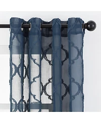 Chanasya Premium 2-Panel Faux Linen Shimmer Textured Sheer Curtain Panels