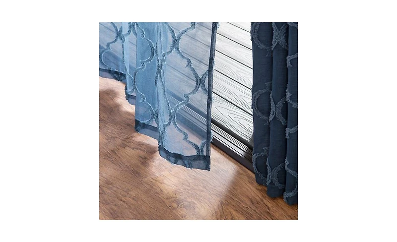 Chanasya Premium 2-Panel Faux Linen Shimmer Textured Sheer Curtain Panels