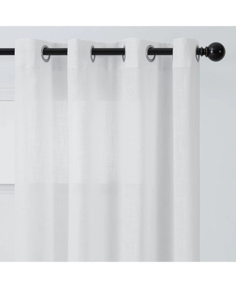 Chanasya Premium 2-Panel Soft Textured Semi Sheer Grommet Curtains for Window Living Room Bedroom Kitchen Office