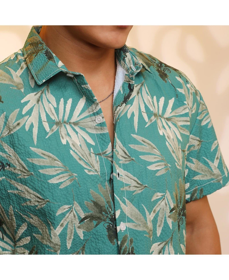 Men's Sea Green Breezy Foliage Shirt