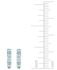 Lab Grown Ruby Five Stone Small Hoop Earrings (5/8 ct. t.w.) 10k Gold, 0.5" (Also available Citrine, Blue Topaz, Amethyst, Peridot, Sapphire, Em