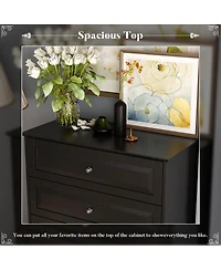 Homsee Black Wood Accent Storage Cabinets Organizer With 5 Drawers