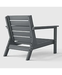 WestinTrends Outdoor Modern Hdpe Patio Gray Club Chair with Deep Seat Cushions