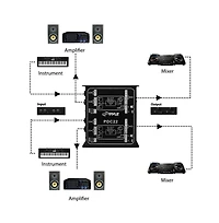 Pyle Premium Dual Direct Injection Audio Box with 1/4" Instrument to Balanced & Unbalanced Xlr